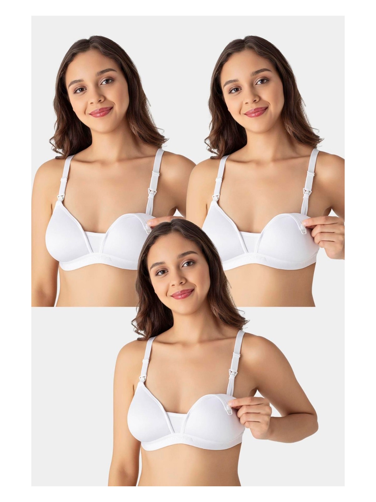 Arma Yıldız 3'lü Paket Siyah Kadın Balensiz Kaplı Emzirme Sütyeni Göğüs Ucu Görünmez Pamuklu Yumuşak Dokulu - Görsel 5