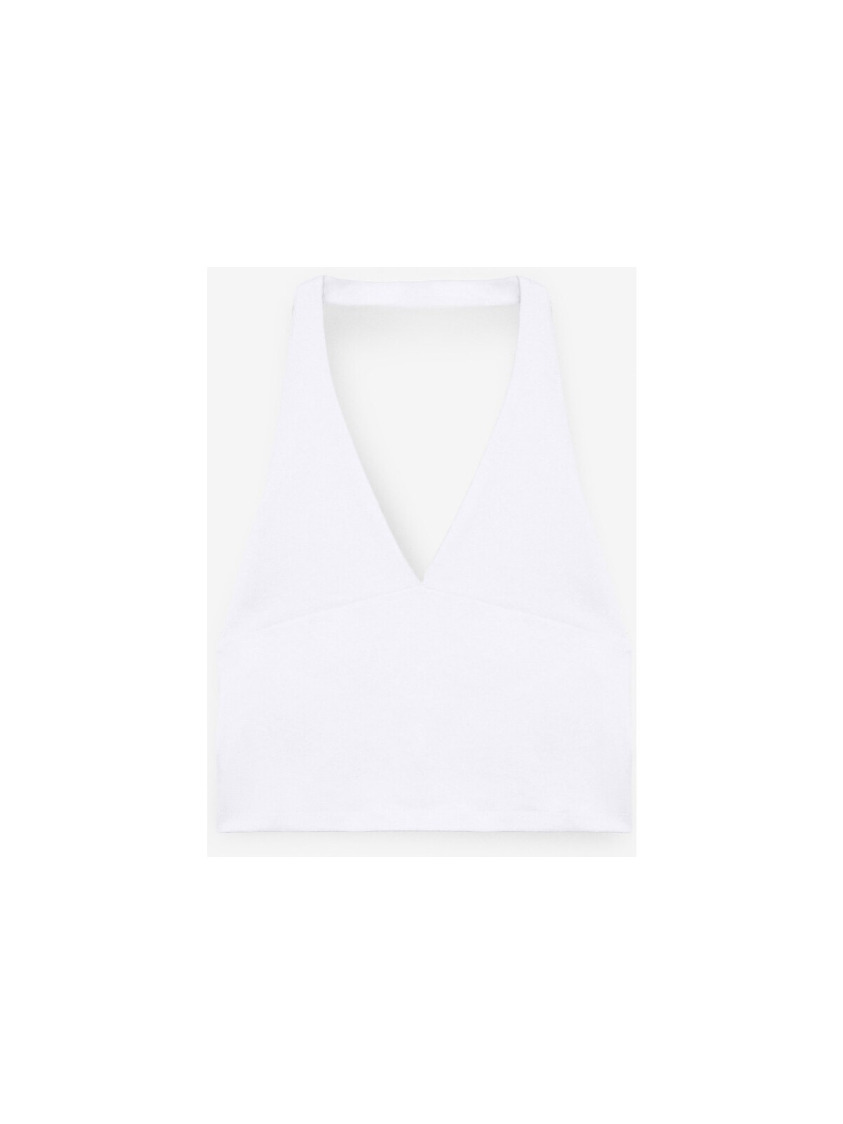 Grimelange MORIENNE Kadın Halter Yaka Kalın Askılı Sırtı Açık Crop Siyah Bluz - Görsel 6