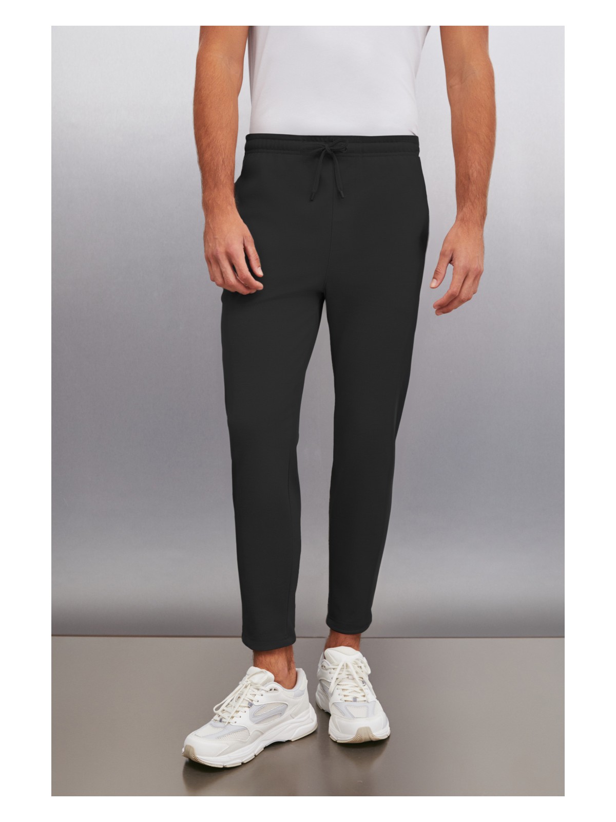 Grimelange JESHUA Erkek Örme Kumaş Regular Fit Siyah Pantolon