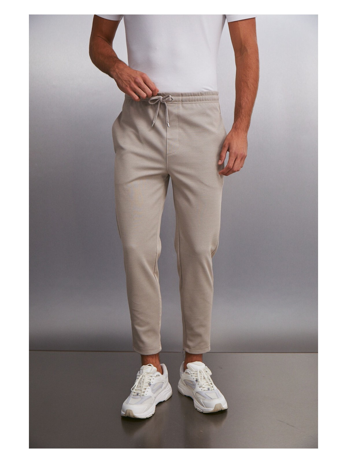 Grimelange JESHUA Erkek Örme Kumaş Regular Fit Siyah Pantolon - Görsel 4