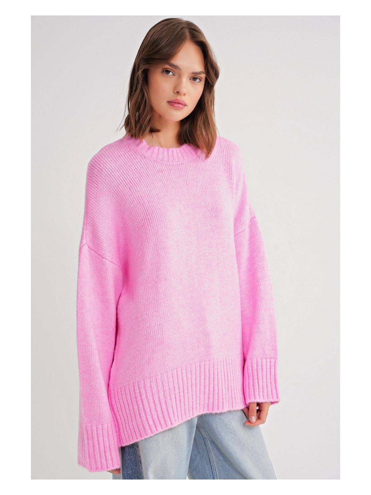 Mixray 6925 Kadın Geniş Kollu Yumuşak Dokulu Triko Kazak Siyah - Görsel 9