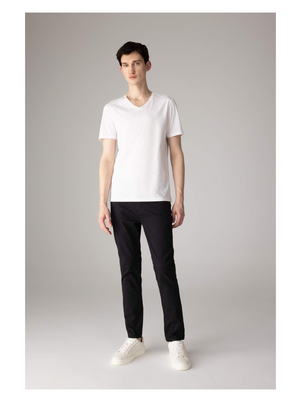 DeFacto %100 Pamuk Slim Fit Dar Kesim V Yaka Basic Düz Kısa Kollu Beyaz Tişört M7668AZ24SP - Görsel 10