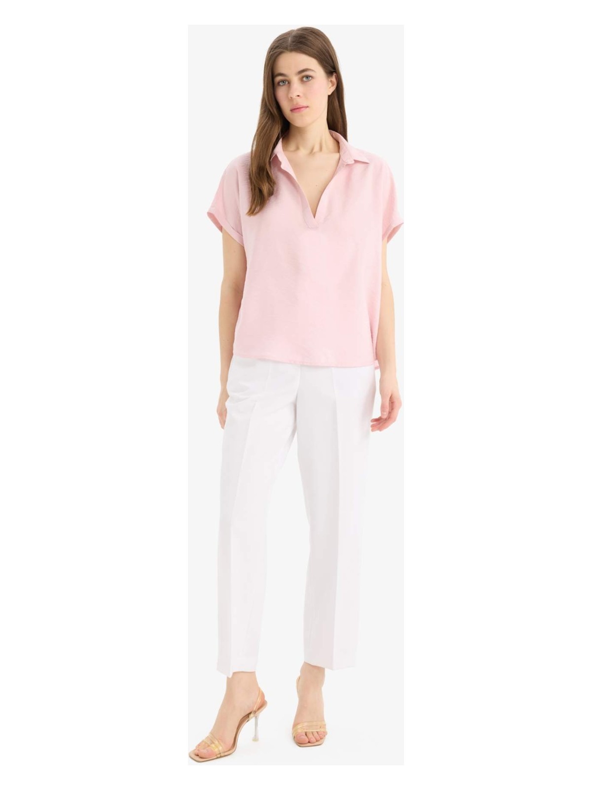 DeFacto Comfort Fit Gömlek Yaka Basic Bluz E5989AX25SP - Görsel 8