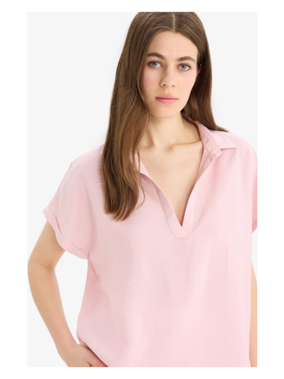 DeFacto Comfort Fit Gömlek Yaka Basic Bluz E5989AX25SP - Görsel 10