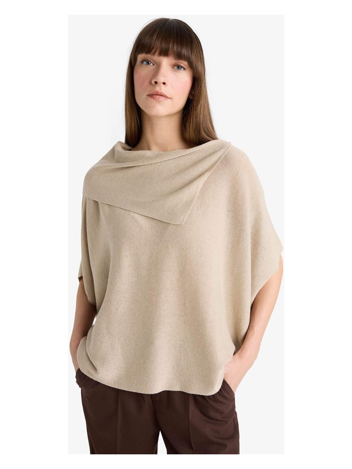 DeFacto Oversize Kayık Yaka Triko Kazak G3234AX25WN