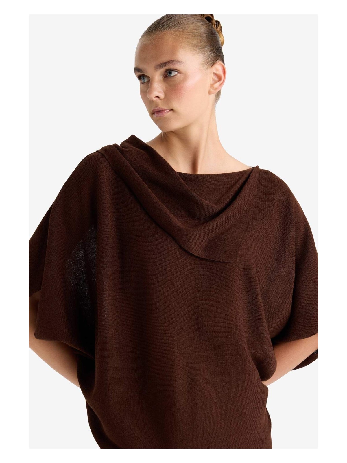 DeFacto Oversize Kayık Yaka Triko Kazak G3234AX25WN - Görsel 4