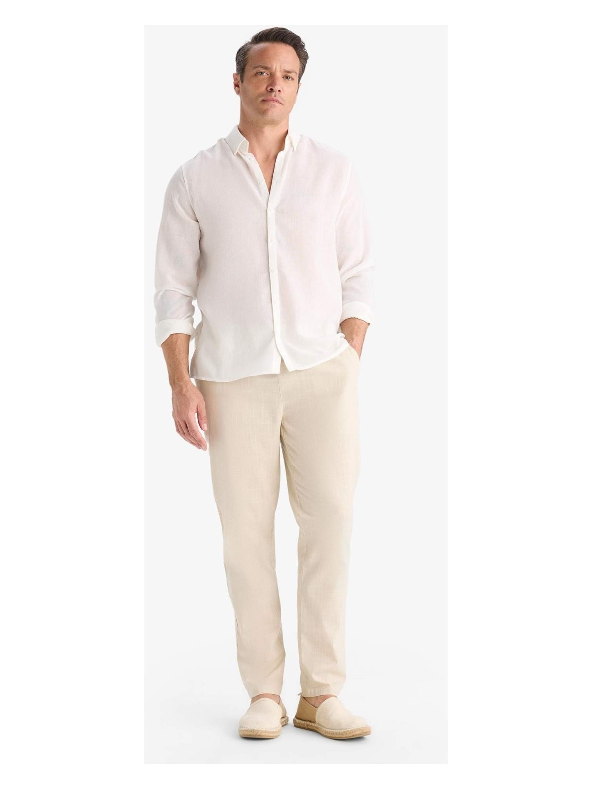 DeFacto %100 Pamuk Jogger Fit Beli Bağcıklı Lastikli Dar Paça Cepli Pantolon Z6475AZ25AU - Görsel 7