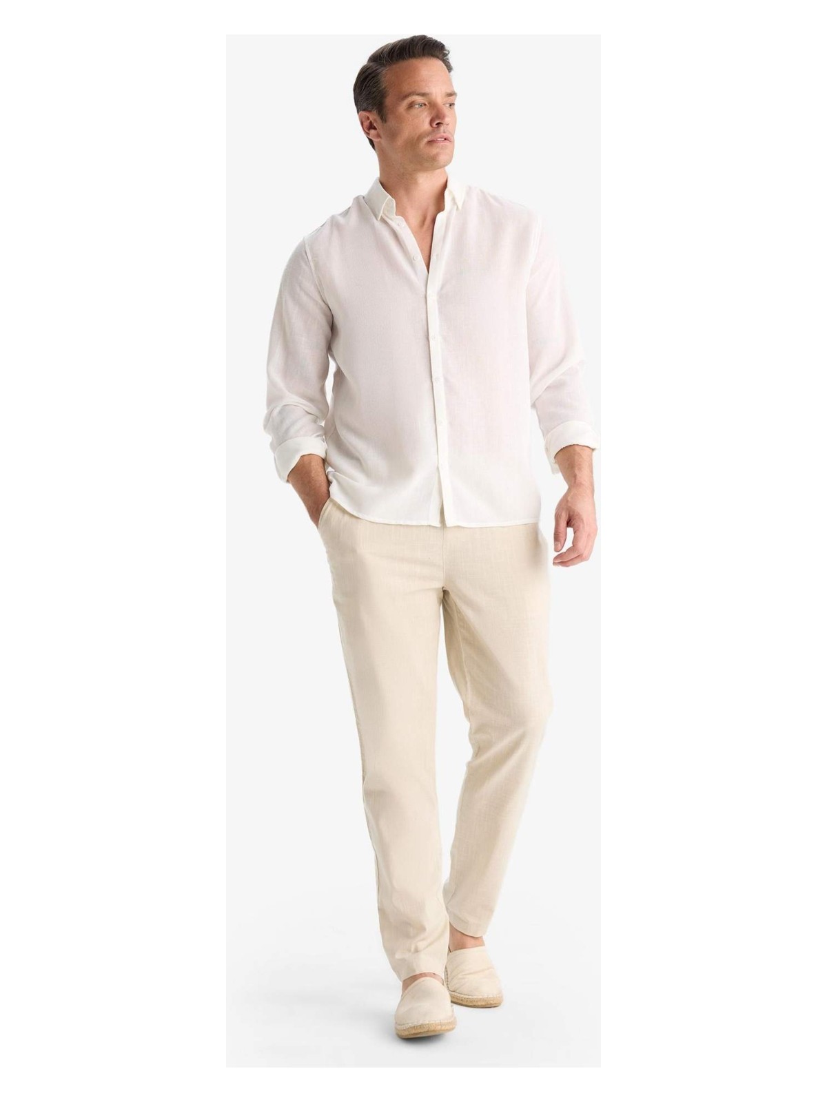 DeFacto %100 Pamuk Jogger Fit Beli Bağcıklı Lastikli Dar Paça Cepli Pantolon Z6475AZ25AU - Görsel 8