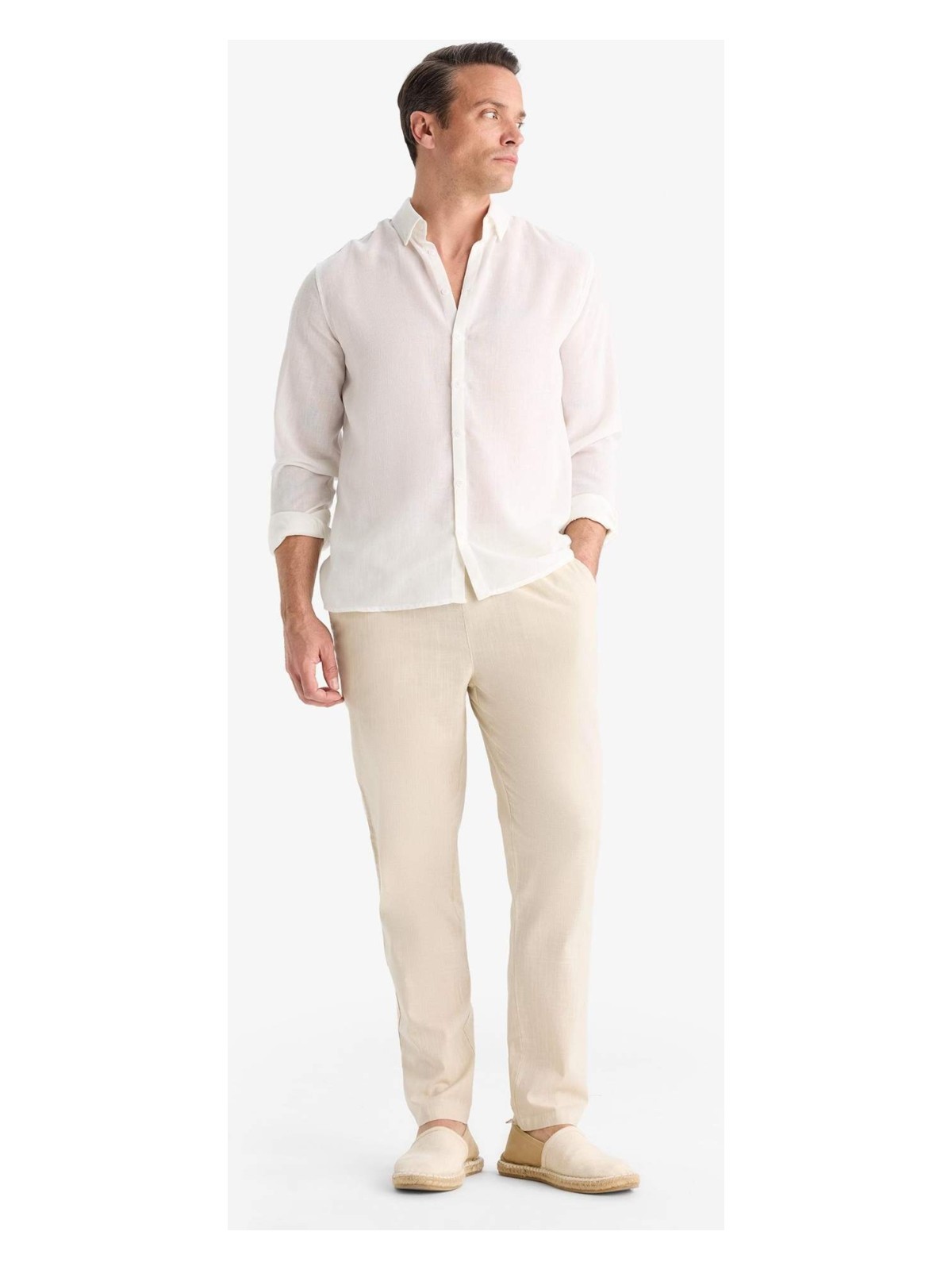 DeFacto %100 Pamuk Jogger Fit Beli Bağcıklı Lastikli Dar Paça Cepli Pantolon Z6475AZ25AU - Görsel 9