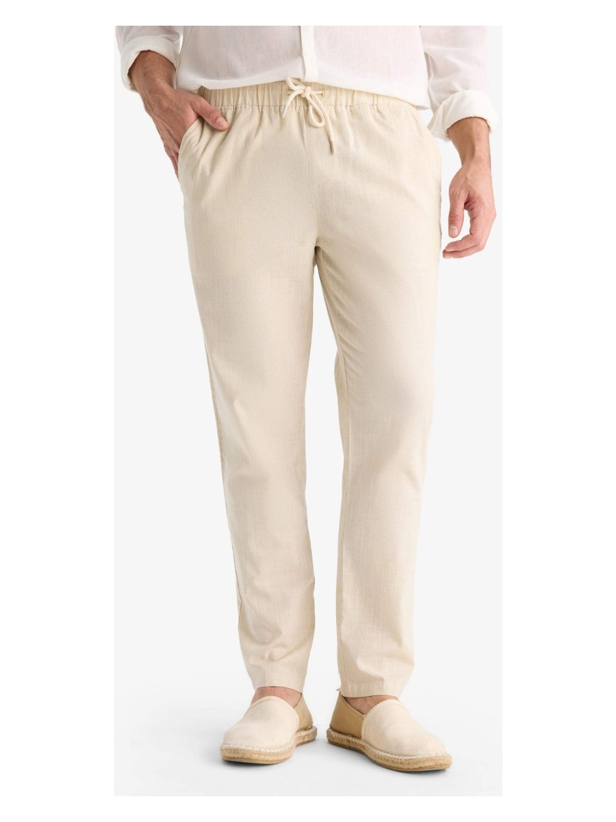 DeFacto %100 Pamuk Jogger Fit Beli Bağcıklı Lastikli Dar Paça Cepli Pantolon Z6475AZ25AU - Görsel 10