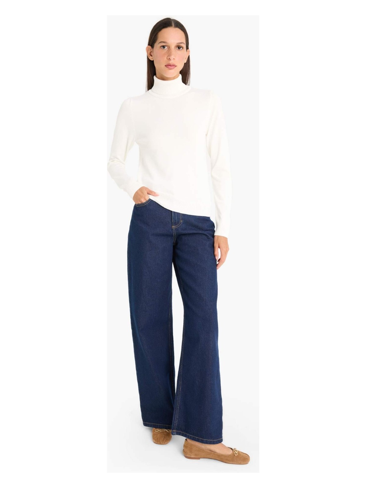 DeFacto Regular Fit Yarım Balıkçı Yaka Triko Kazak E8498AX25WN - Görsel 8