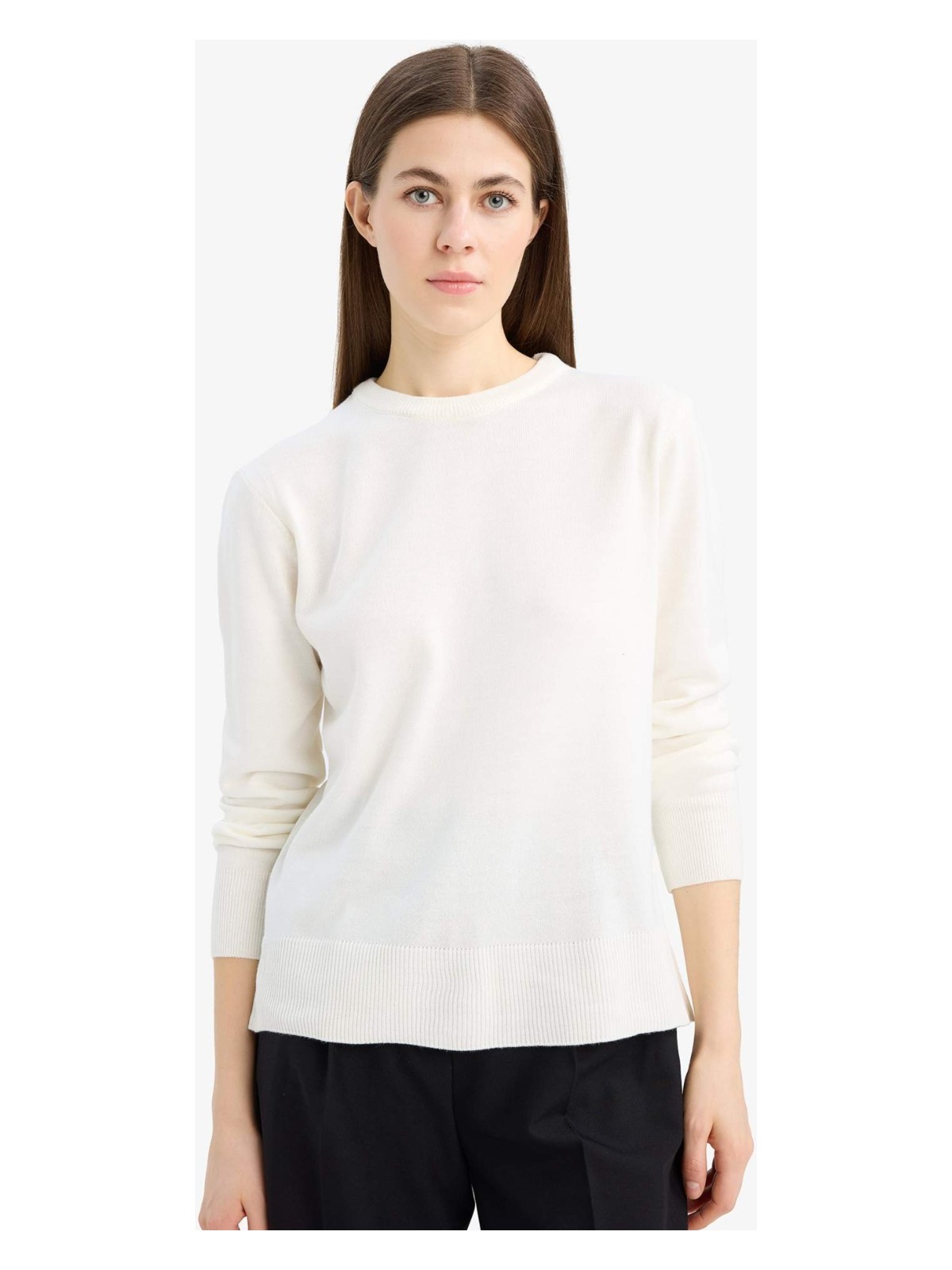 DeFacto Relax Fit Bisiklet Yaka Triko Kazak C0058AX25WN - Görsel 9