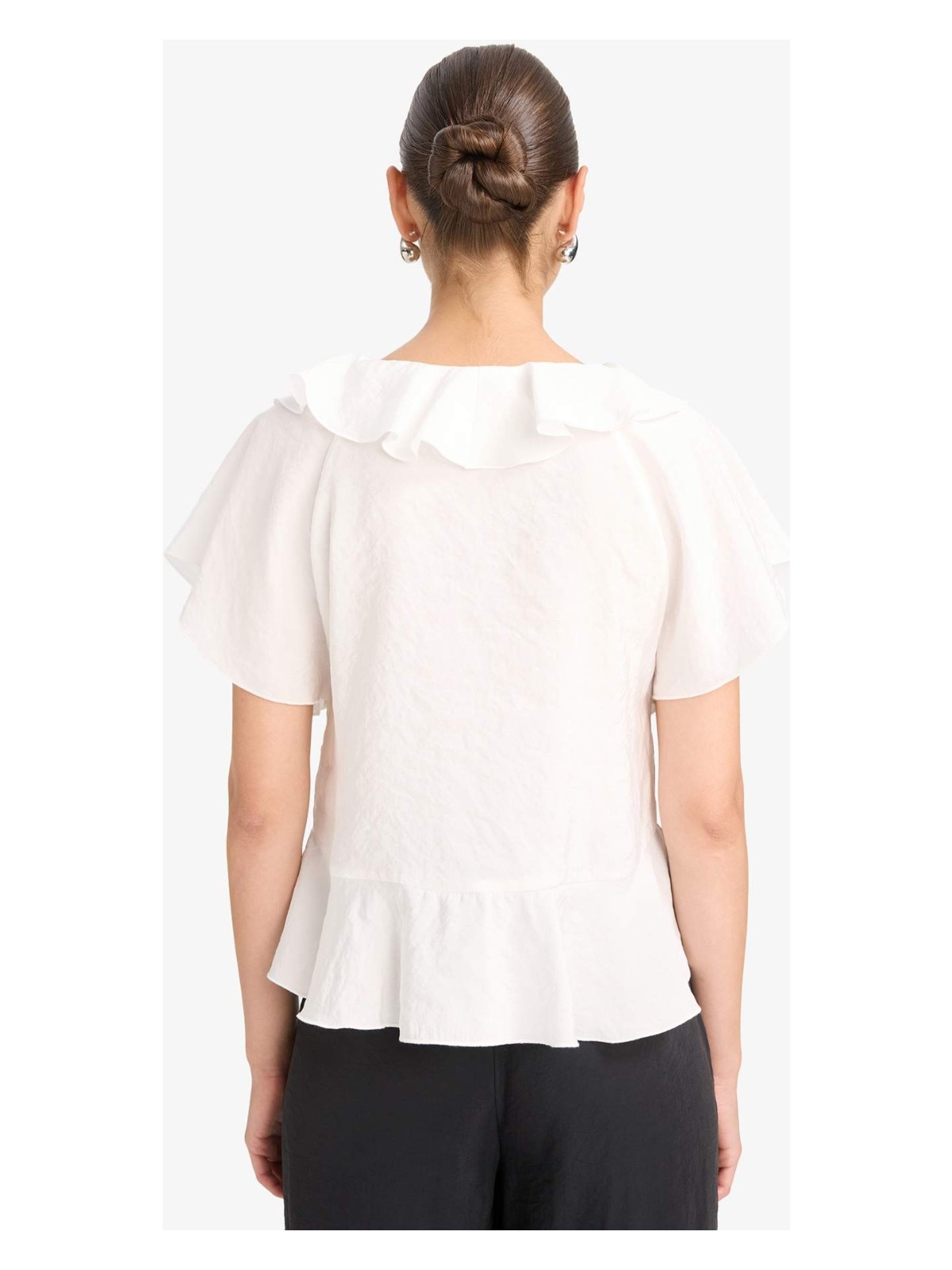 DeFacto Regular Fit V Yaka Modal Kısa Kollu Bluz F8319AX25AU - Görsel 10