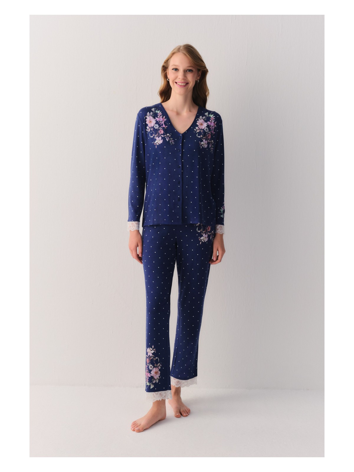 Suwen Jane Gömlek Yaka Pijama Takımı - Görsel 4