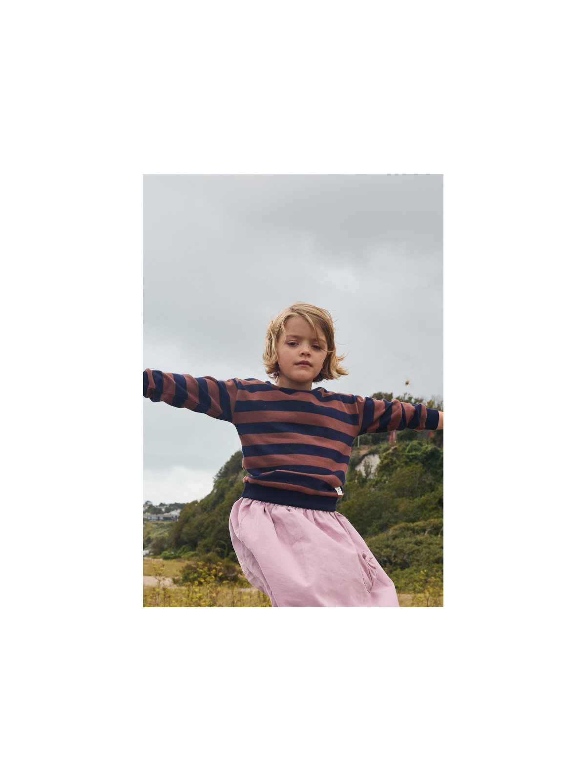 Cigit Çizgili Triko Sweatshırt 2-12 Yaş Mint Lacivert - Görsel 6