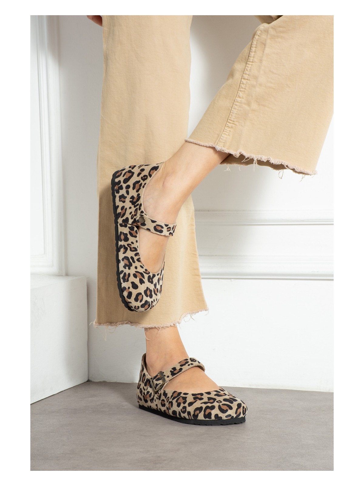 Uniqueqoop Ottawa Hakiki Deri Mantar Taban Ortopedik Kadın Babet