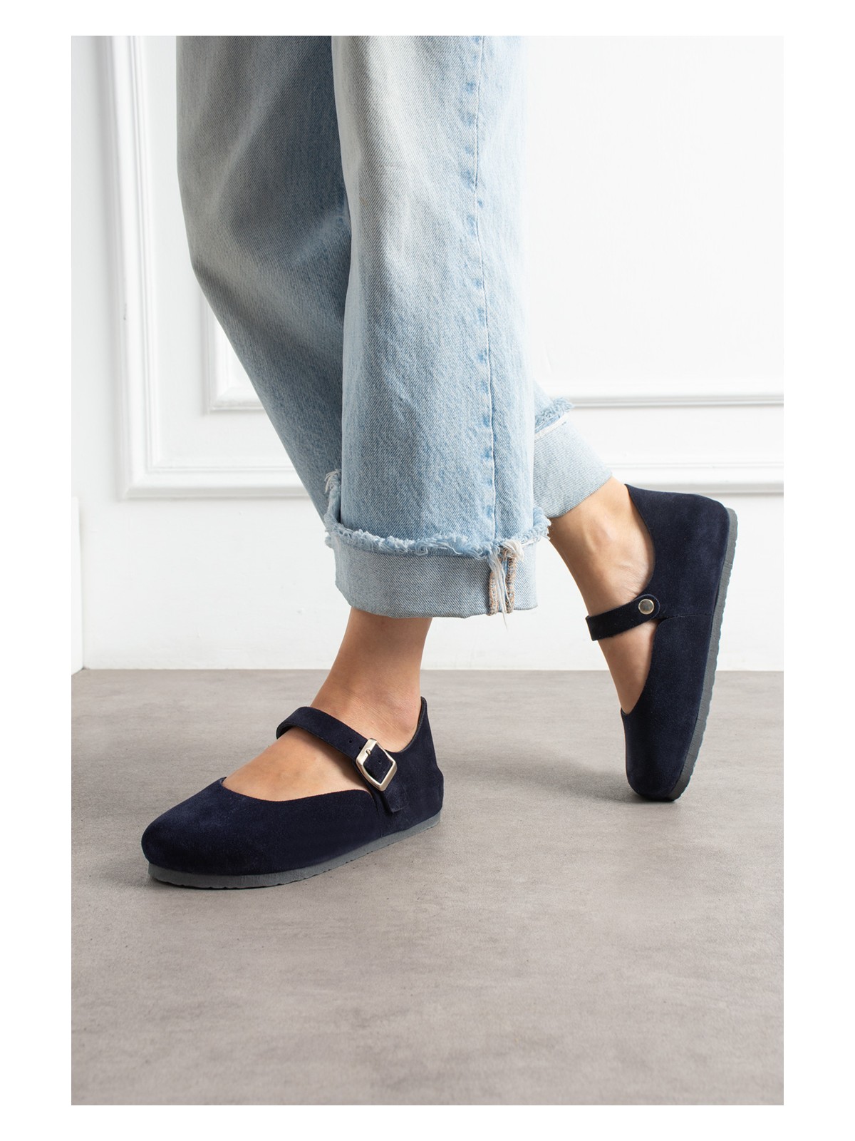 Uniqueqoop Ottawa Hakiki Deri Mantar Taban Ortopedik Kadın Babet - Görsel 9