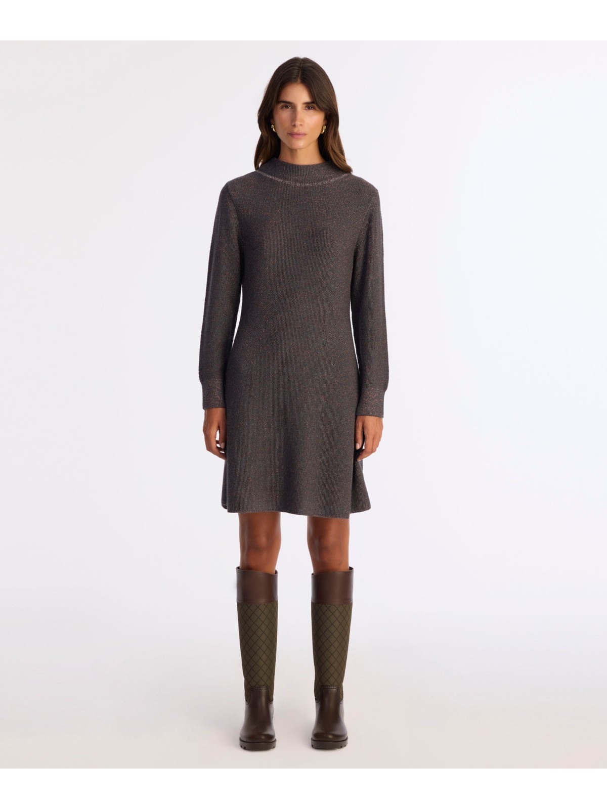 Yargıcı A Form Kayık Yaka Uzun Kol Elbise - Görsel 3