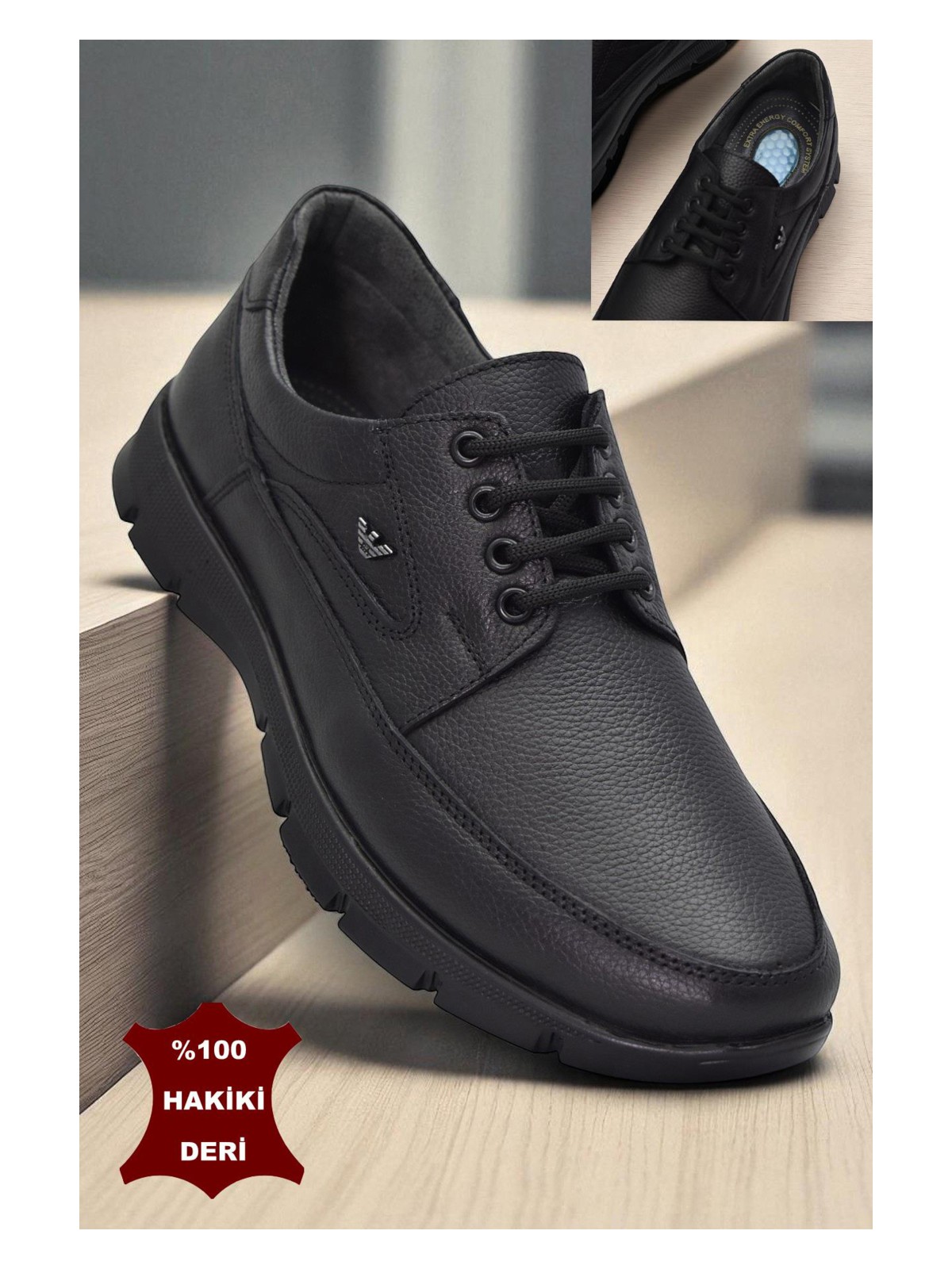 Ispartalılar 301 Ortopedik Topuk Masajlı Hakiki Deri Erkek Ayakkabı Kışlık Erkek Deri Ayakkabı - Görsel 3