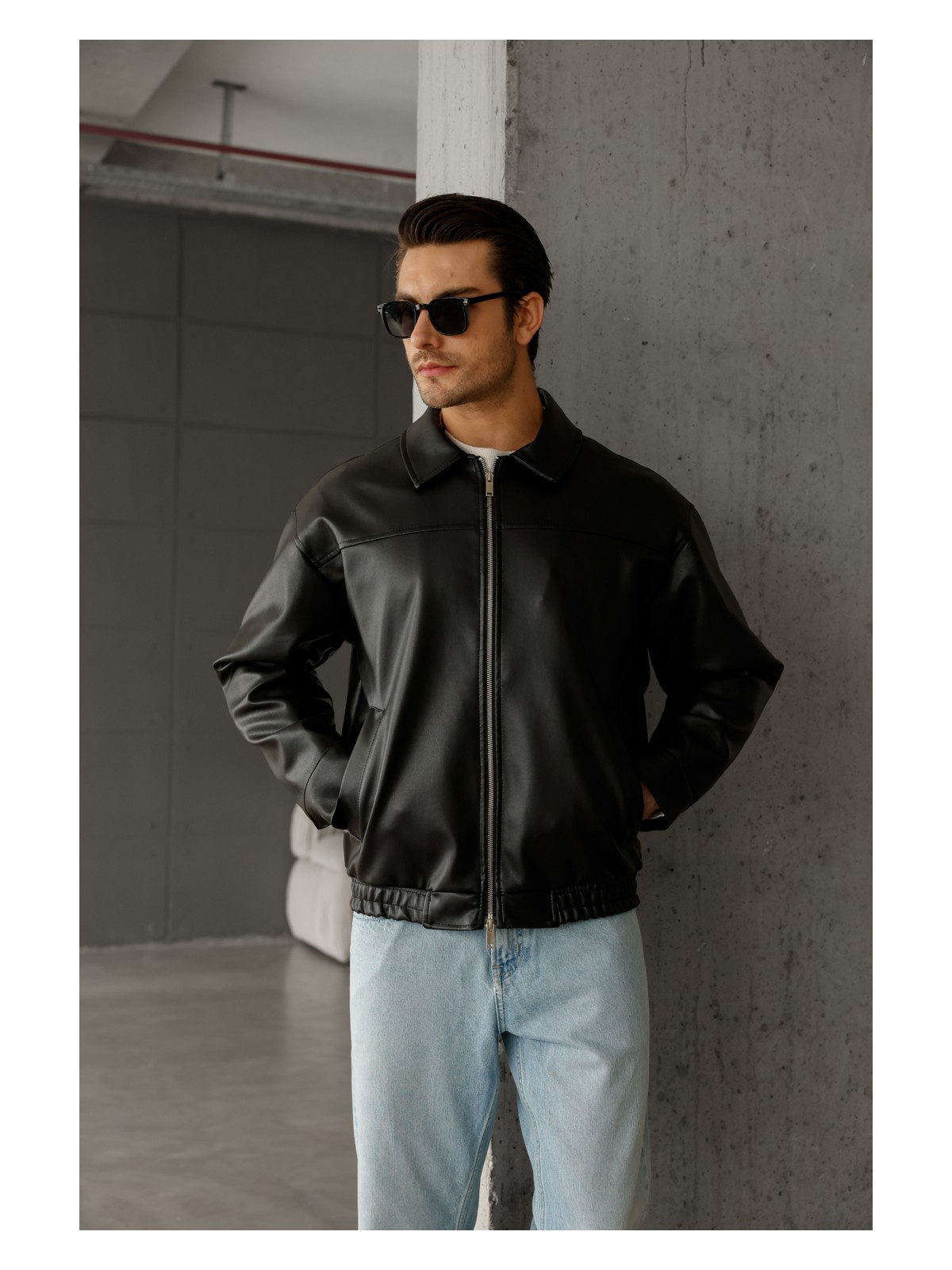 Mach Oversize Unisex Içi Kürklü Deri Ceket