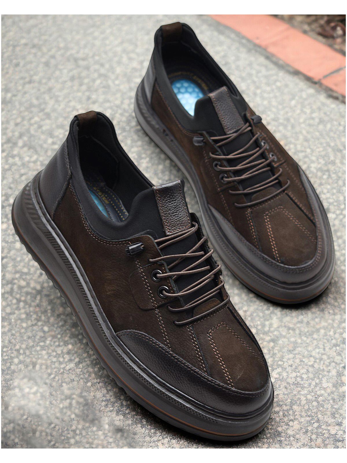 Ispartalılar TAB550 Topuk Jelli Ortopedik Taban Hakiki Deri Erkek Ayakkabı Casual Günlük Erkek Ayakkabı POLİ Hafif Taban