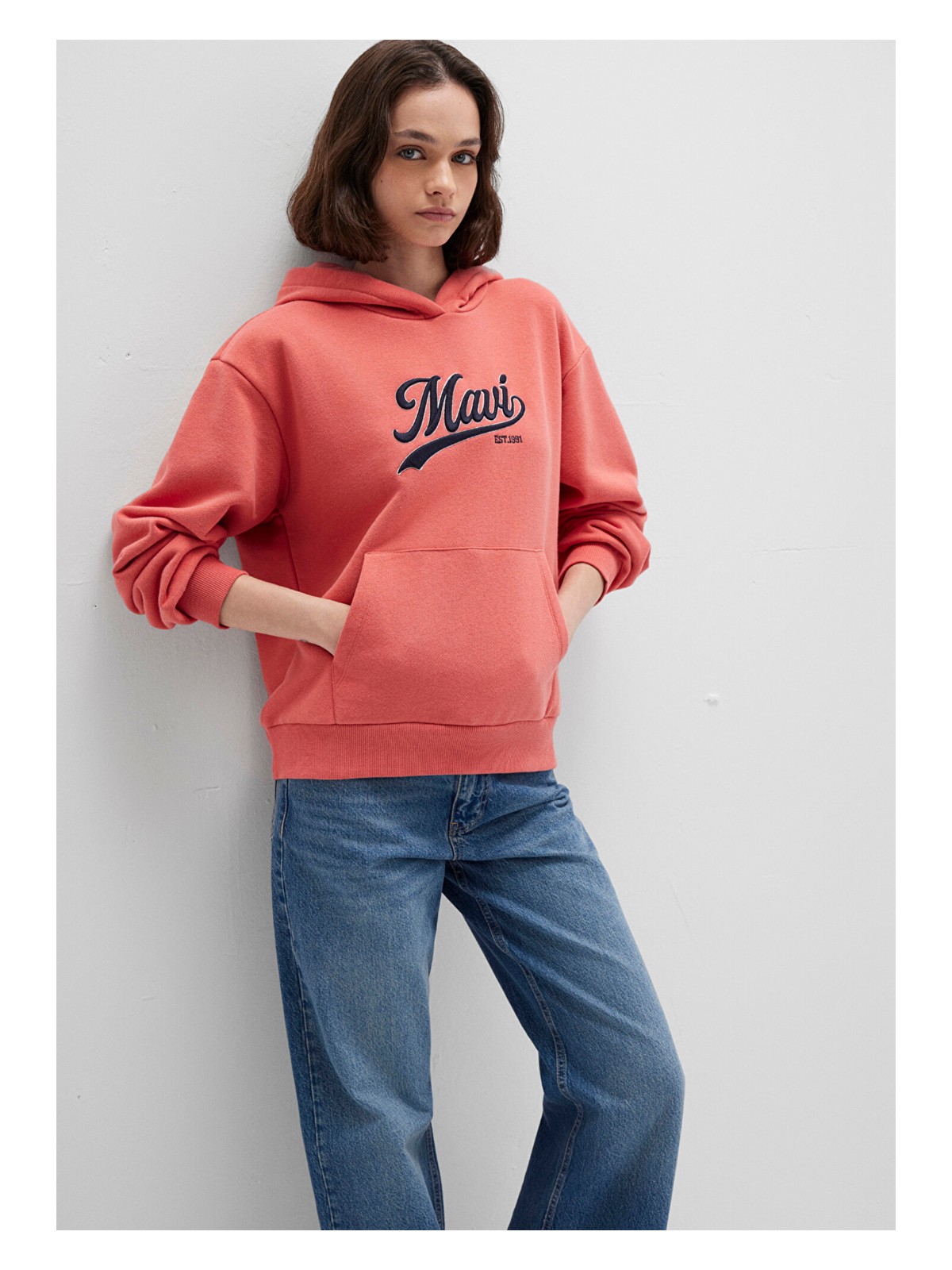 Mavi Mavi Logo Baskılı Pembe Sweatshirt 1S10420-71076