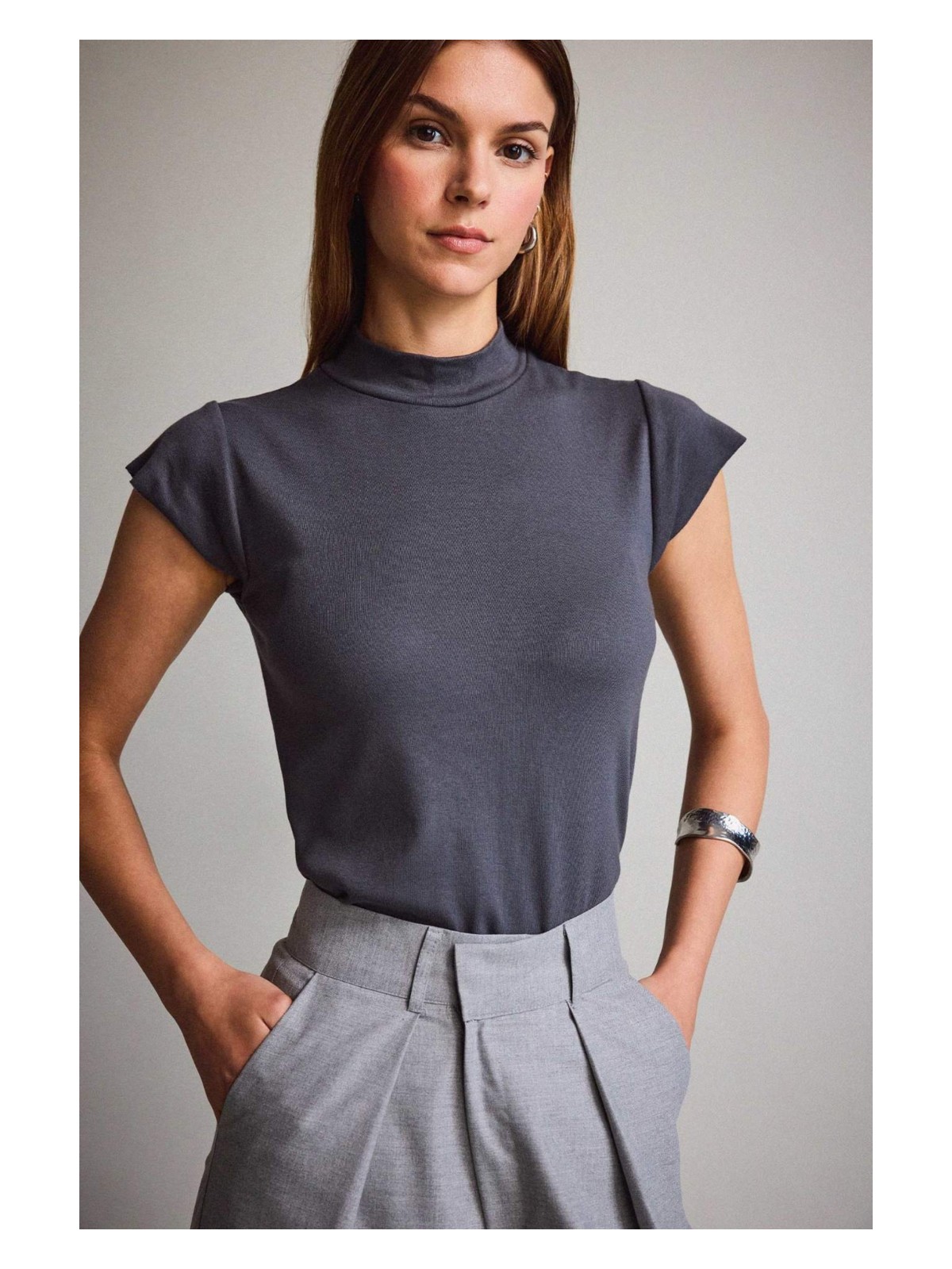 DeFacto Balıkçı Yaka Kısa Kollu Tişört G3332AX25WN - Görsel 4