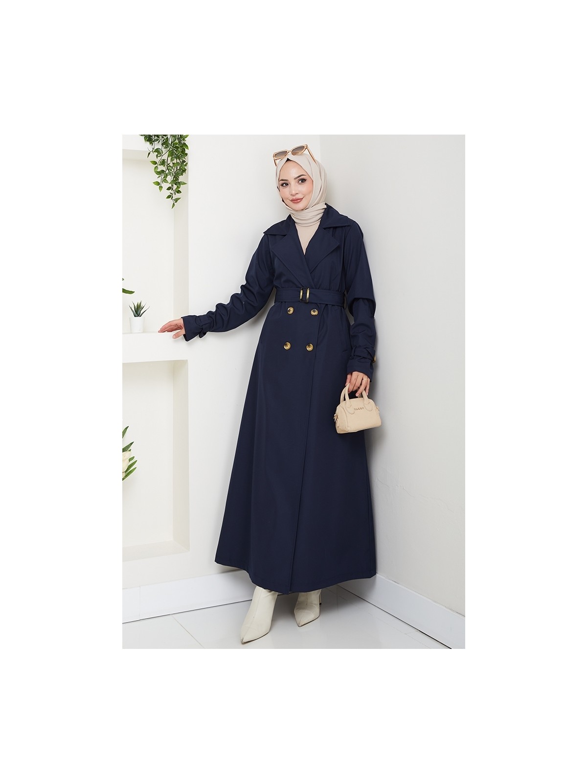 İlkimay.com Tam Boy Su Geçirmez Trenç 1596 - Lacivert