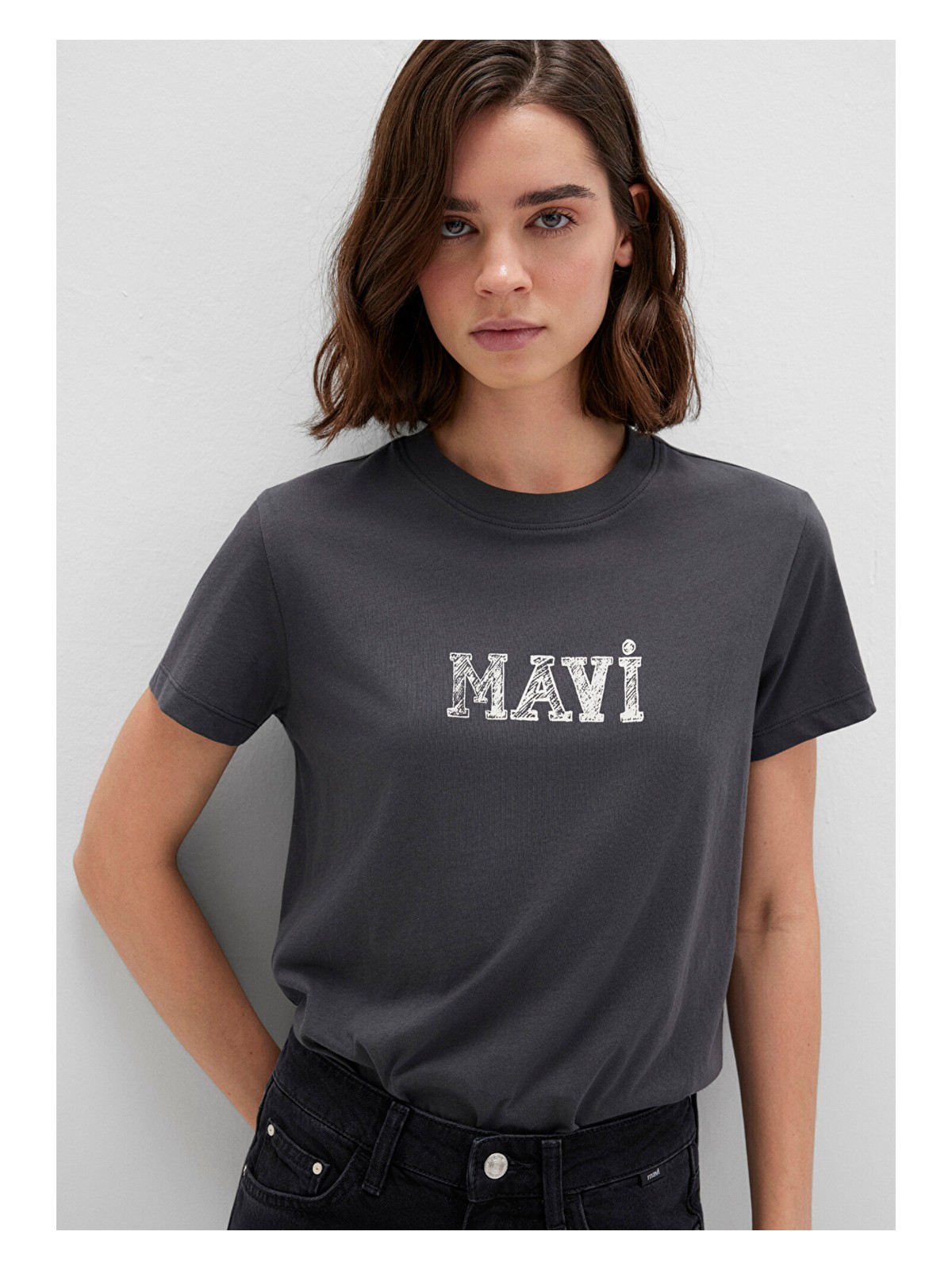 Mavi Mavi Baskılı Antrasit Tişört 1612232-34853 - Görsel 9
