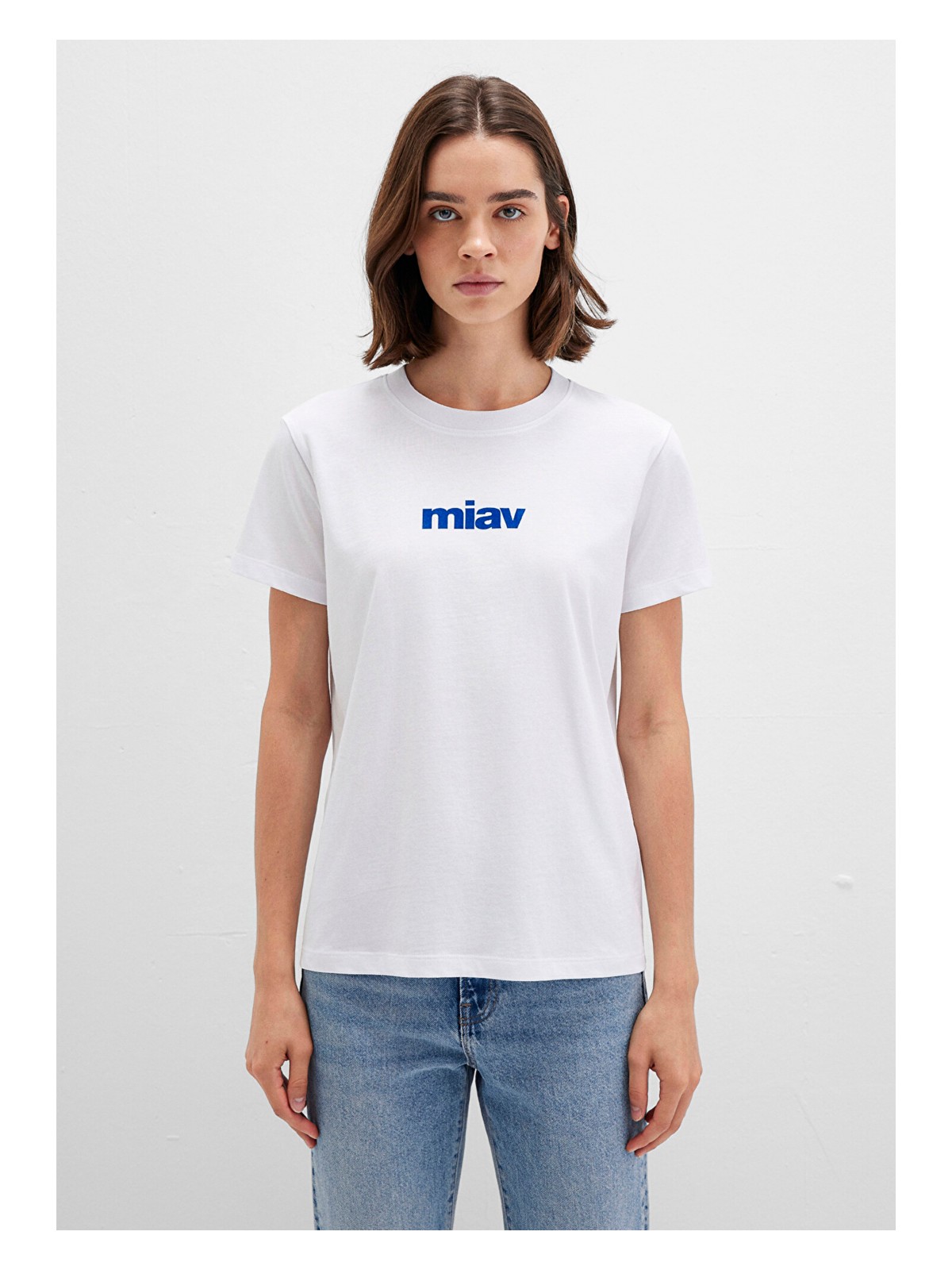 Mavi Miav Baskılı Beyaz Tişört 1610622-620 - Görsel 10