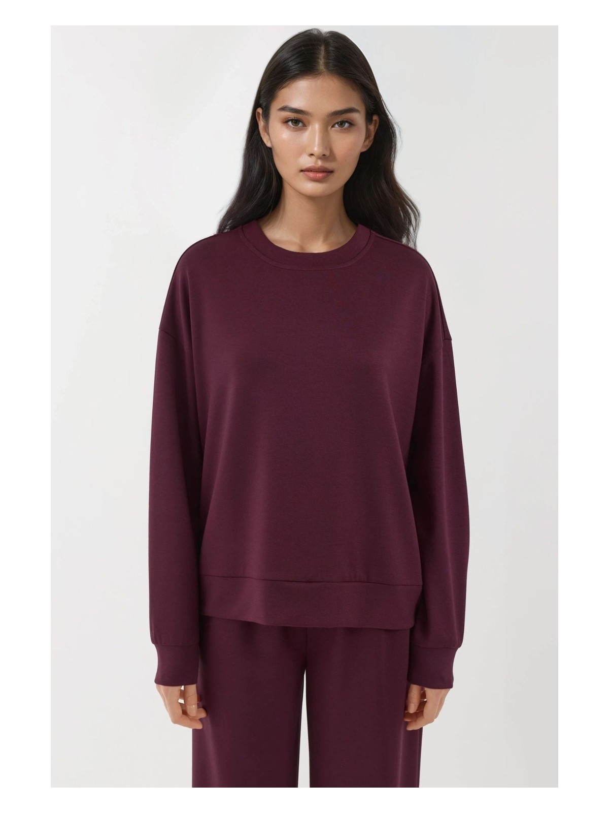 Hiccup Kadın Modal Touch Basic Sweatshirt Kestane Kahvesi - Görsel 6