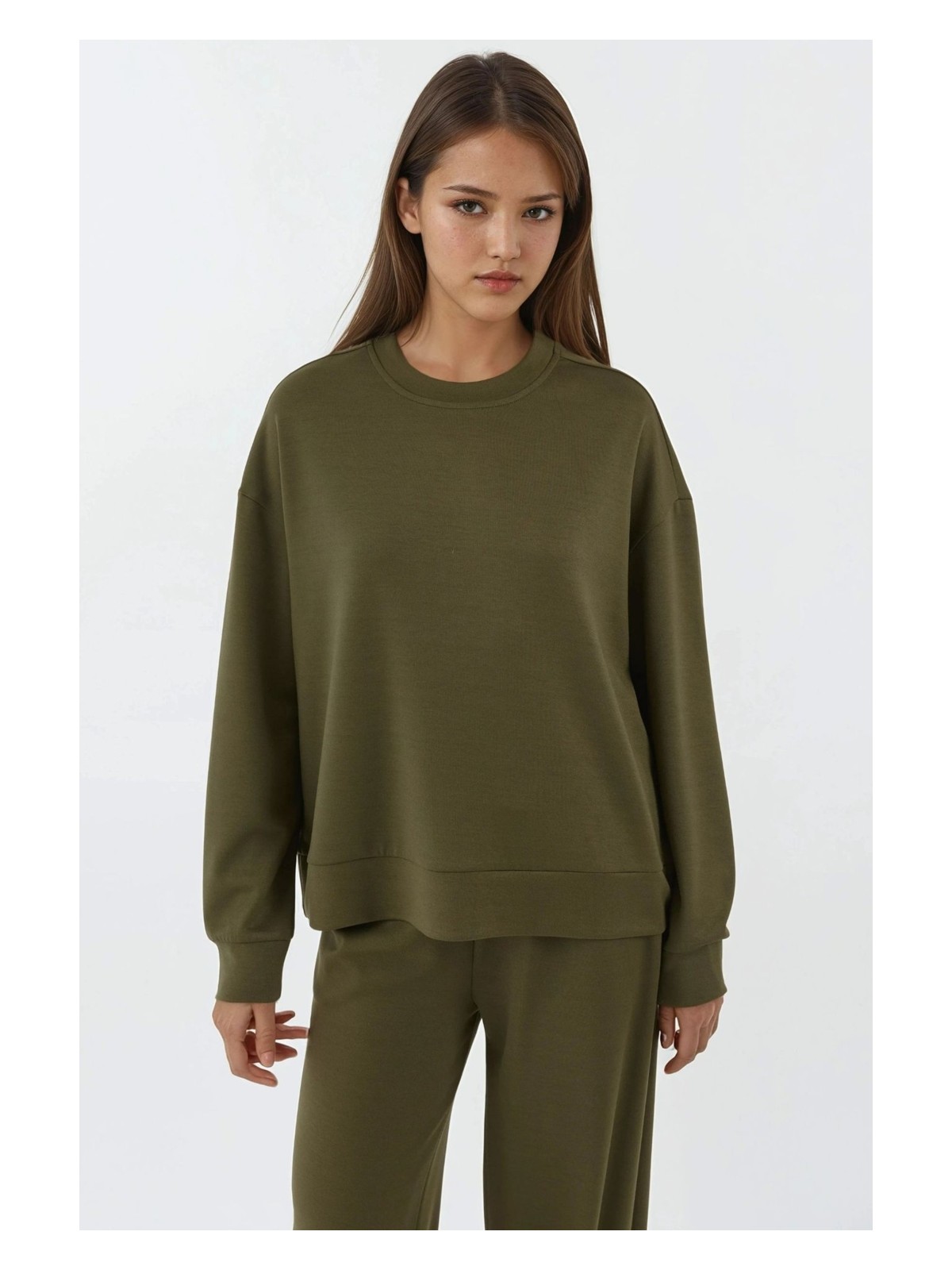 Hiccup Kadın Modal Touch Basic Sweatshirt Kestane Kahvesi - Görsel 7
