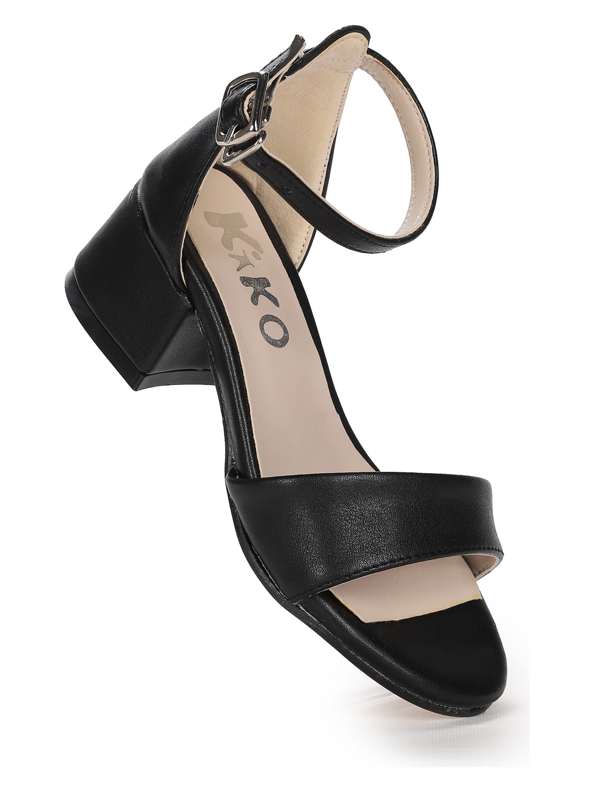 Kiko Kids Sheila Cilt Günlük Kız Çocuk 4 cm Topuklu Sandalet Abiye Ayakkabı Sedef - Görsel 5