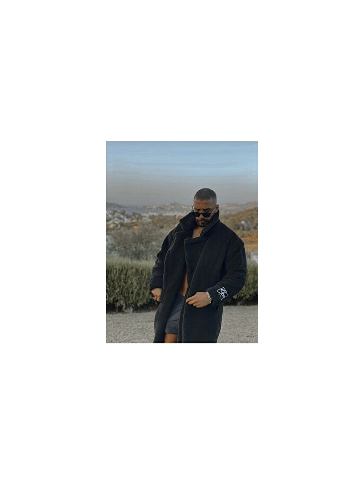 Shal Home Unisex Peluş Kaban Uzun Kol Oversize Extra Uzun Düz Kumaş Kadın Modası