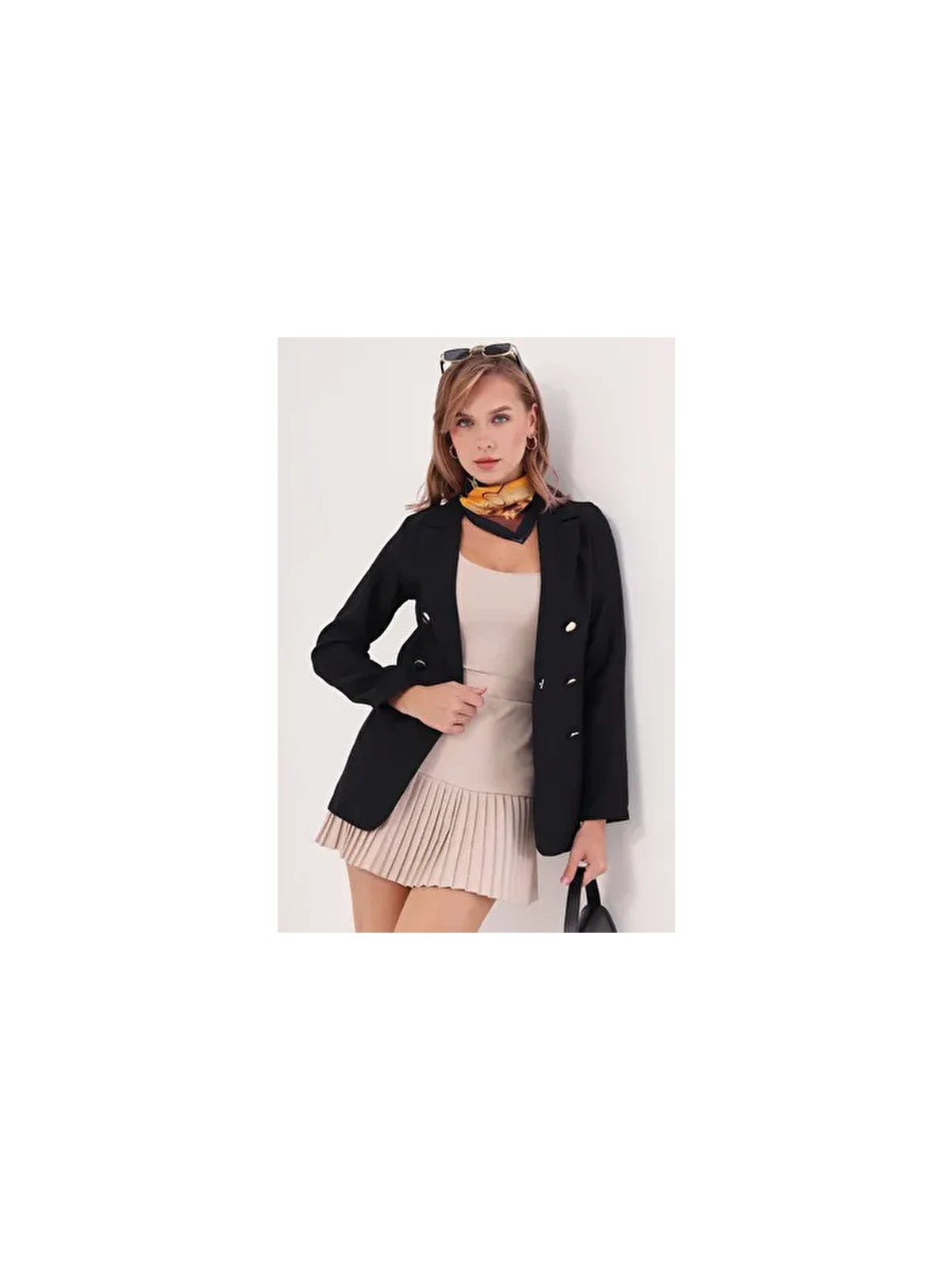 Armonika Kadın Kırmızı Düğmeli Ceket ARM-20K001151 - Görsel 3