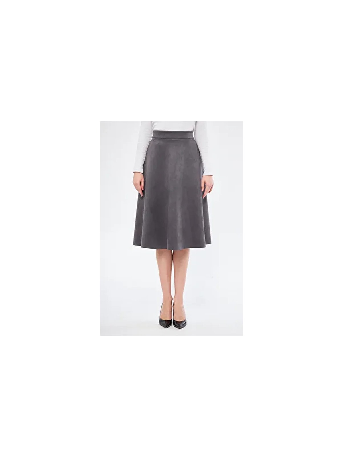 Modabirsen Midi Boy Süet Kiloş Etek