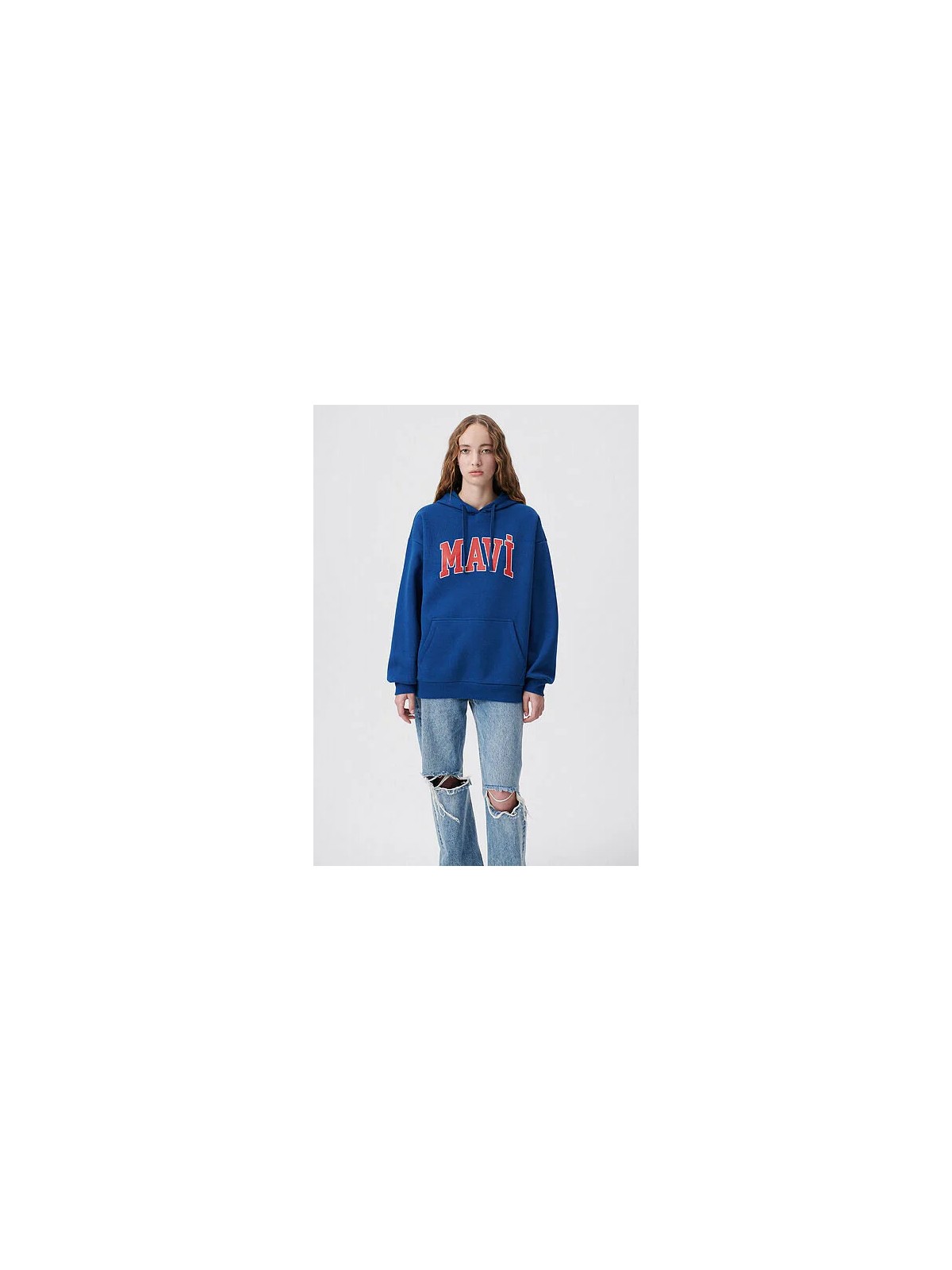 Mavi Mavi Logo Baskılı Kapüşonlu Lacivert Sweatshirt 1600361-82625 - Görsel 10
