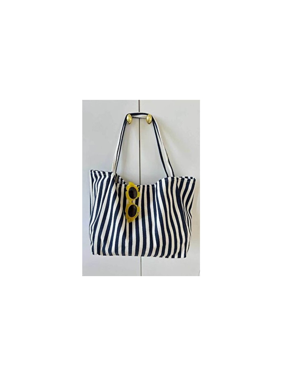 Woys Bags Kırmızı Çizgili Desen Dokuma Plaj Çantası - Görsel 6