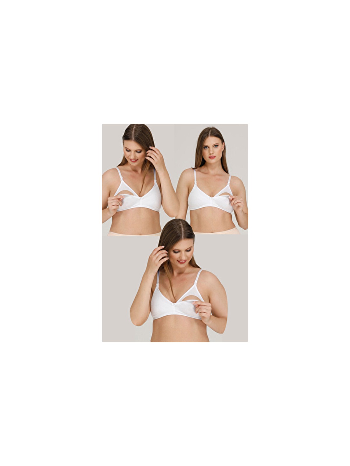 Parlingerie 3lü Emzirme Sütyeni Gri - Görsel 3