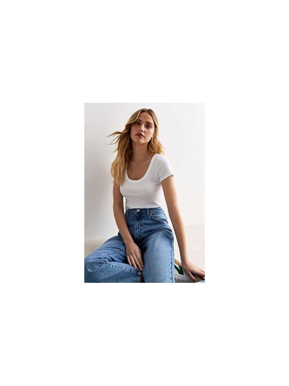 Rooted Kadın Havuz Yaka T-Shirt & Bluz , Likralı Fitilli Kaşkorse Kumaş