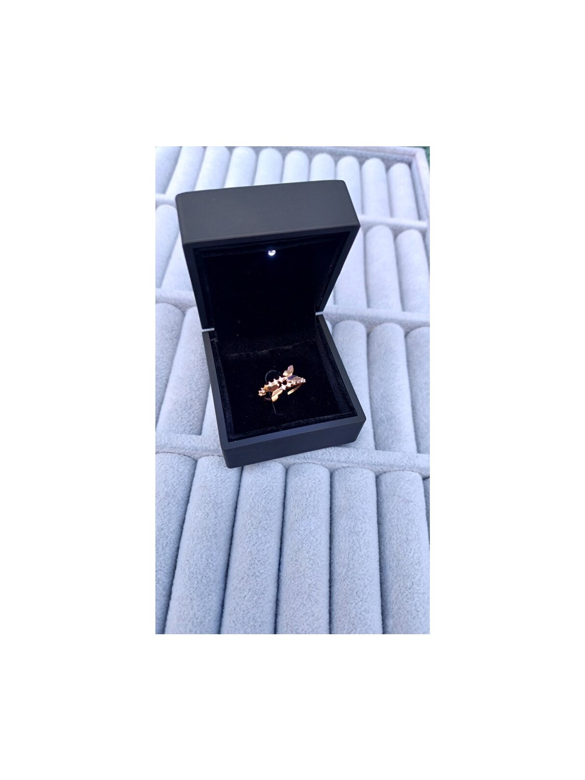 Zanaat Silver 925 Ayar Gümüş Zirkon Taşlı Altın Kaplama Ayarlanabilir Kelebek Yüzük - Görsel 6