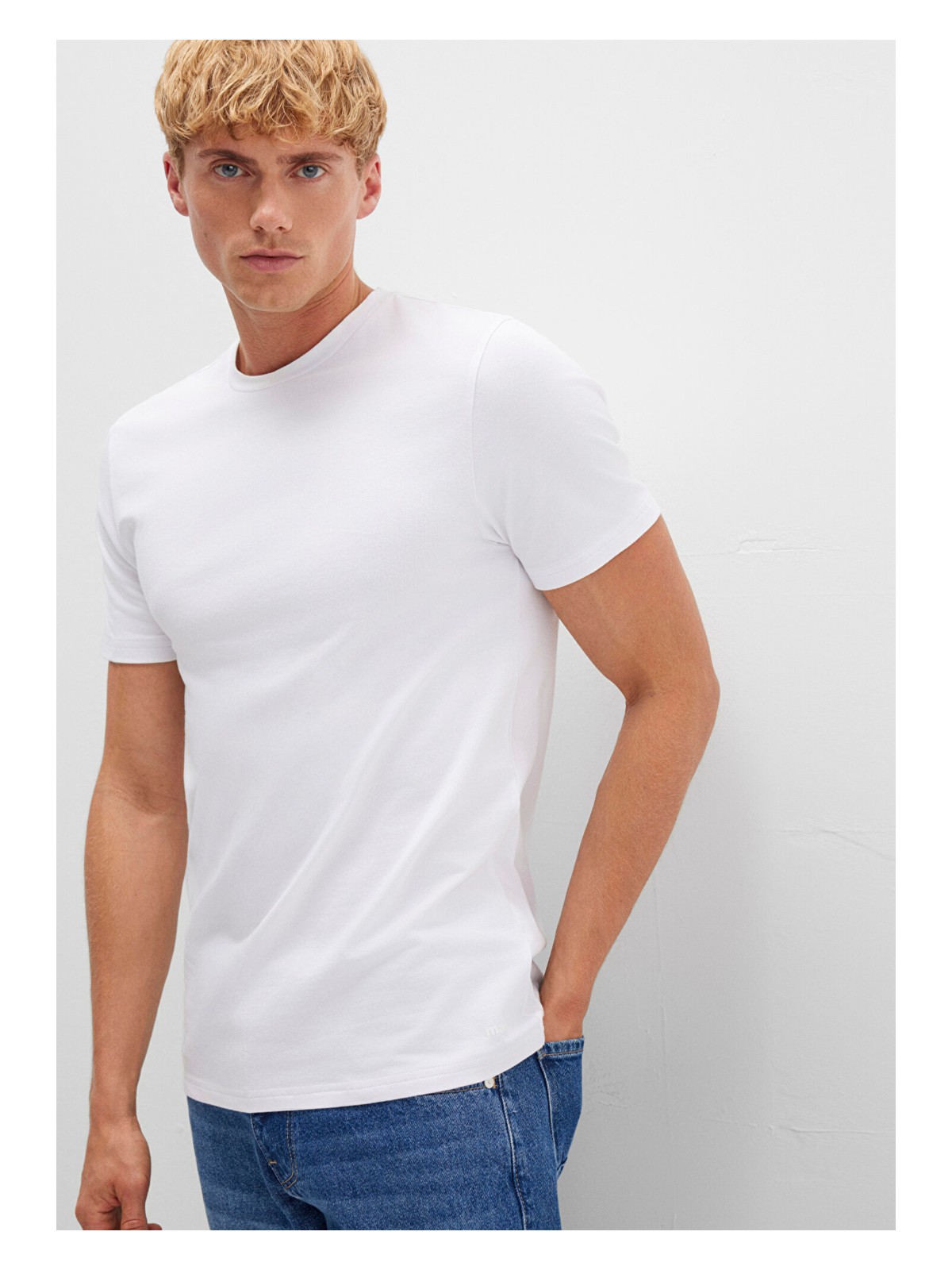 Mavi Stretch Beyaz Basic Tişört 061747-620 - Görsel 9