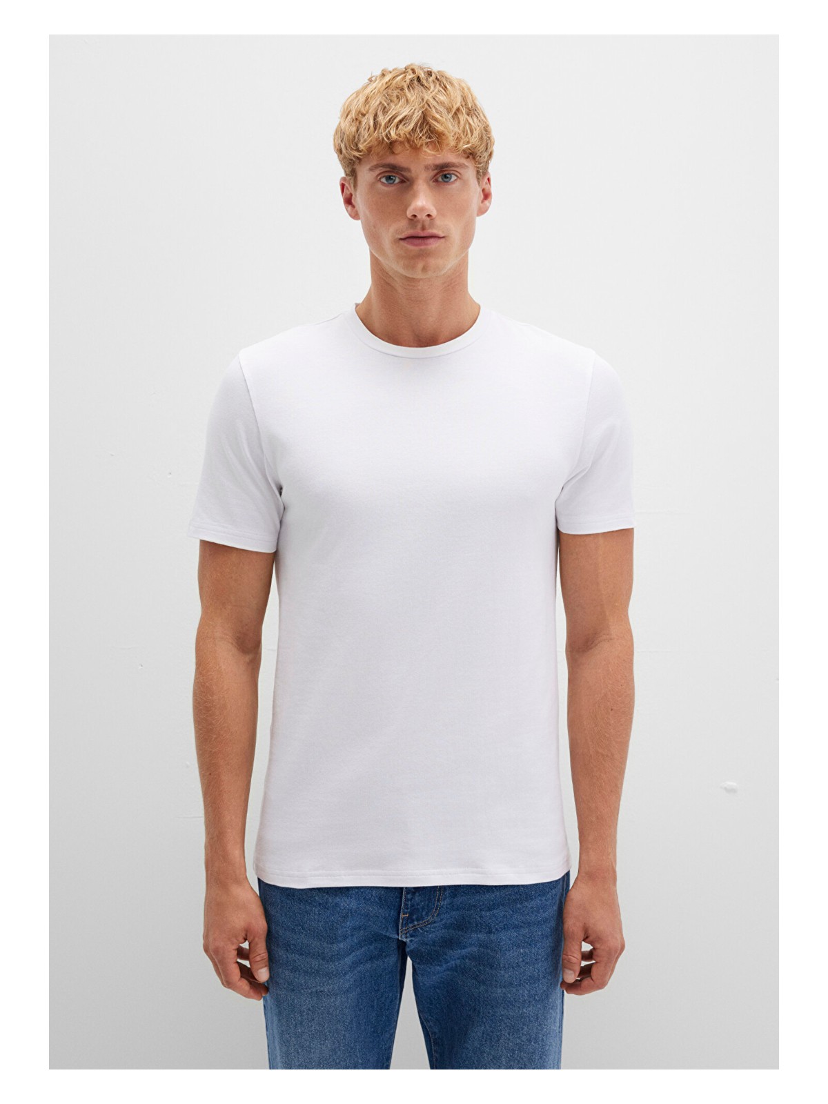 Mavi Stretch Beyaz Basic Tişört 061747-620 - Görsel 10