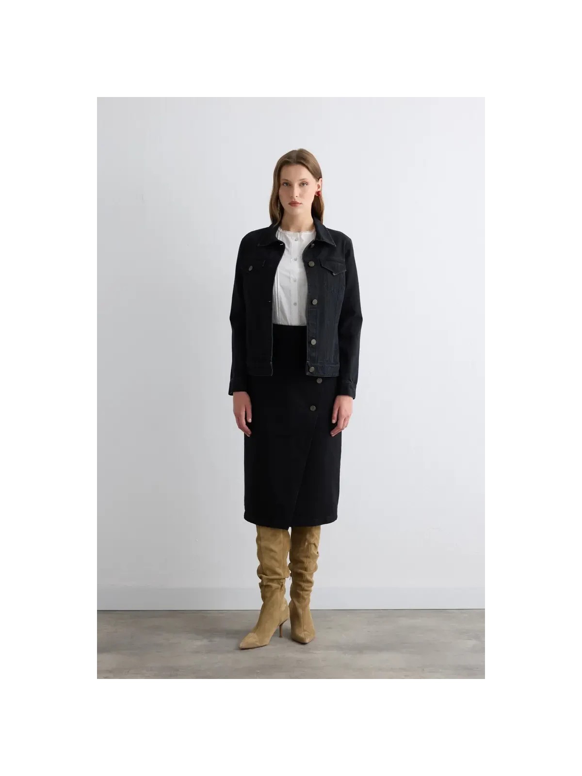 Gusto Denim Black Ceket - Siyah