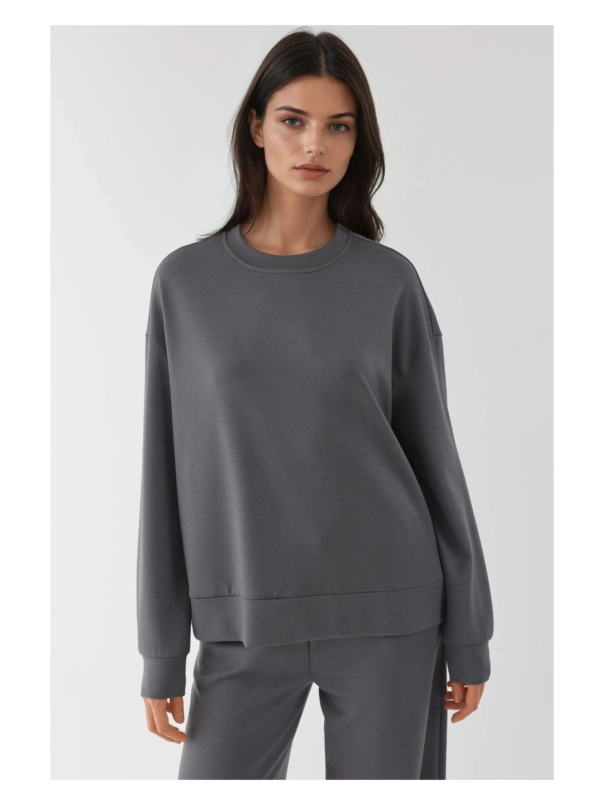 Hiccup Kadın Modal Touch Basic Sweatshirt Kestane Kahvesi - Görsel 8