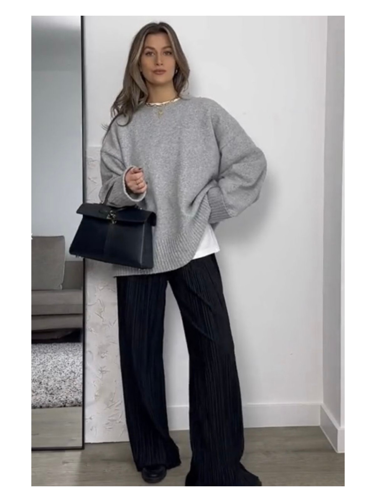 Ritnice Kadın Homy Yumuşacık Bisiklet Yaka Soft Pembe Oversize Triko Kazak - Görsel 7