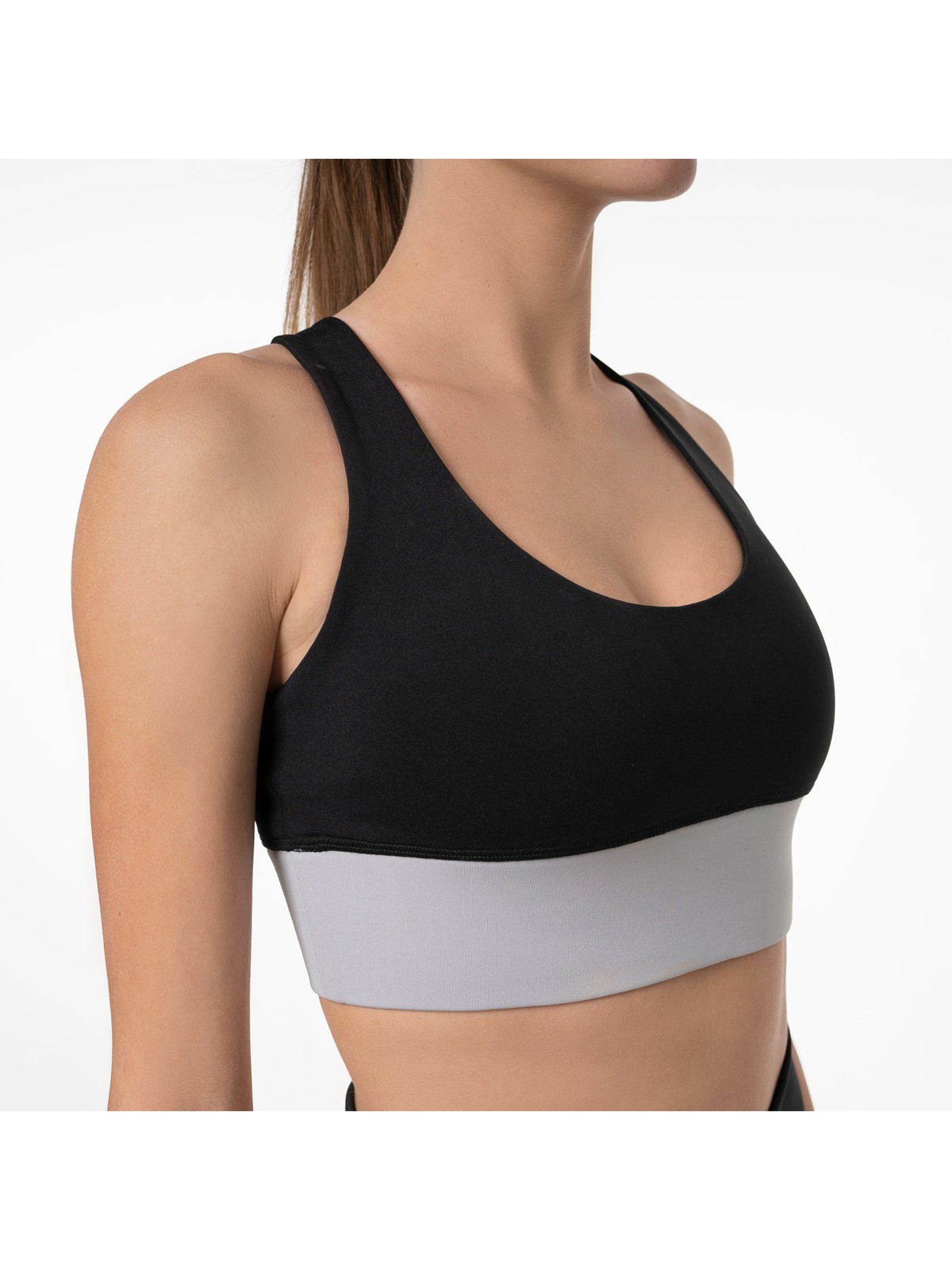 Lioness Activewear Lacivert Gri Çizgili Yüksek Destekli Sırt Detaylı Kaplı Spor Sütyeni - Görsel 7