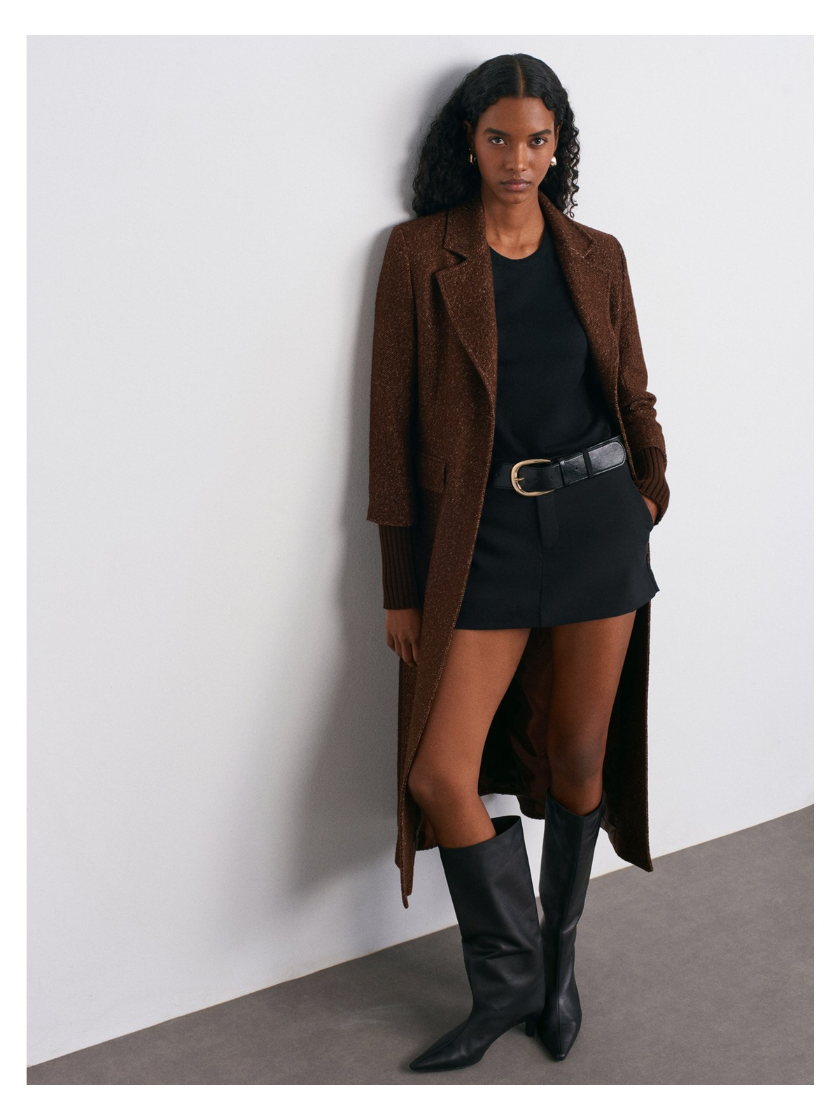 Dilvin 65478 Triko Kol Detaylı Kaban-Antrasit - Görsel 4