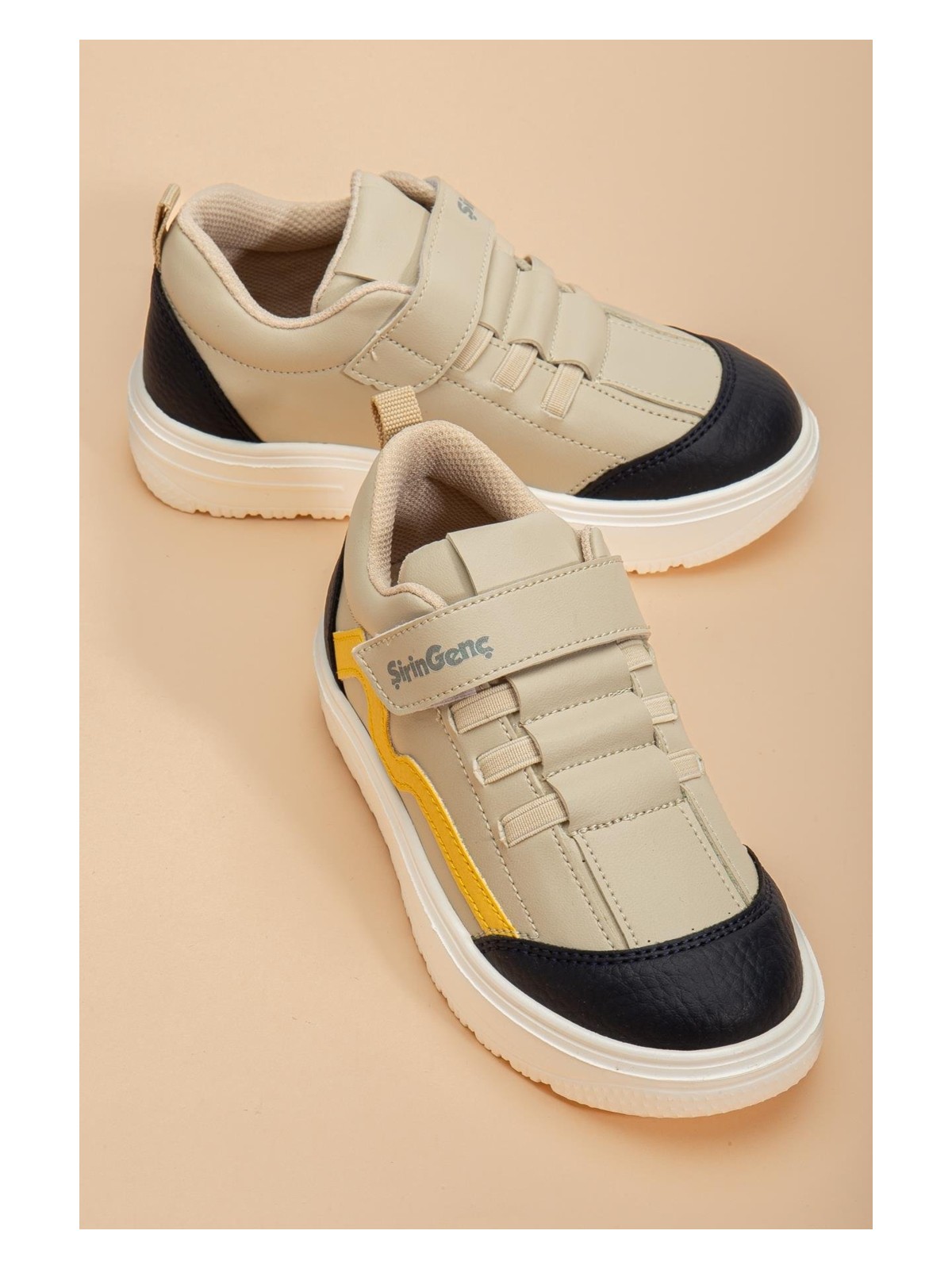 Dilimler Ayakkabı Şirinbebe Şiringenç Erkek Çocuk Spor Ayakkabı Ortopedik Siyah Cırtlı Elastik Bağcıklı - Görsel 6