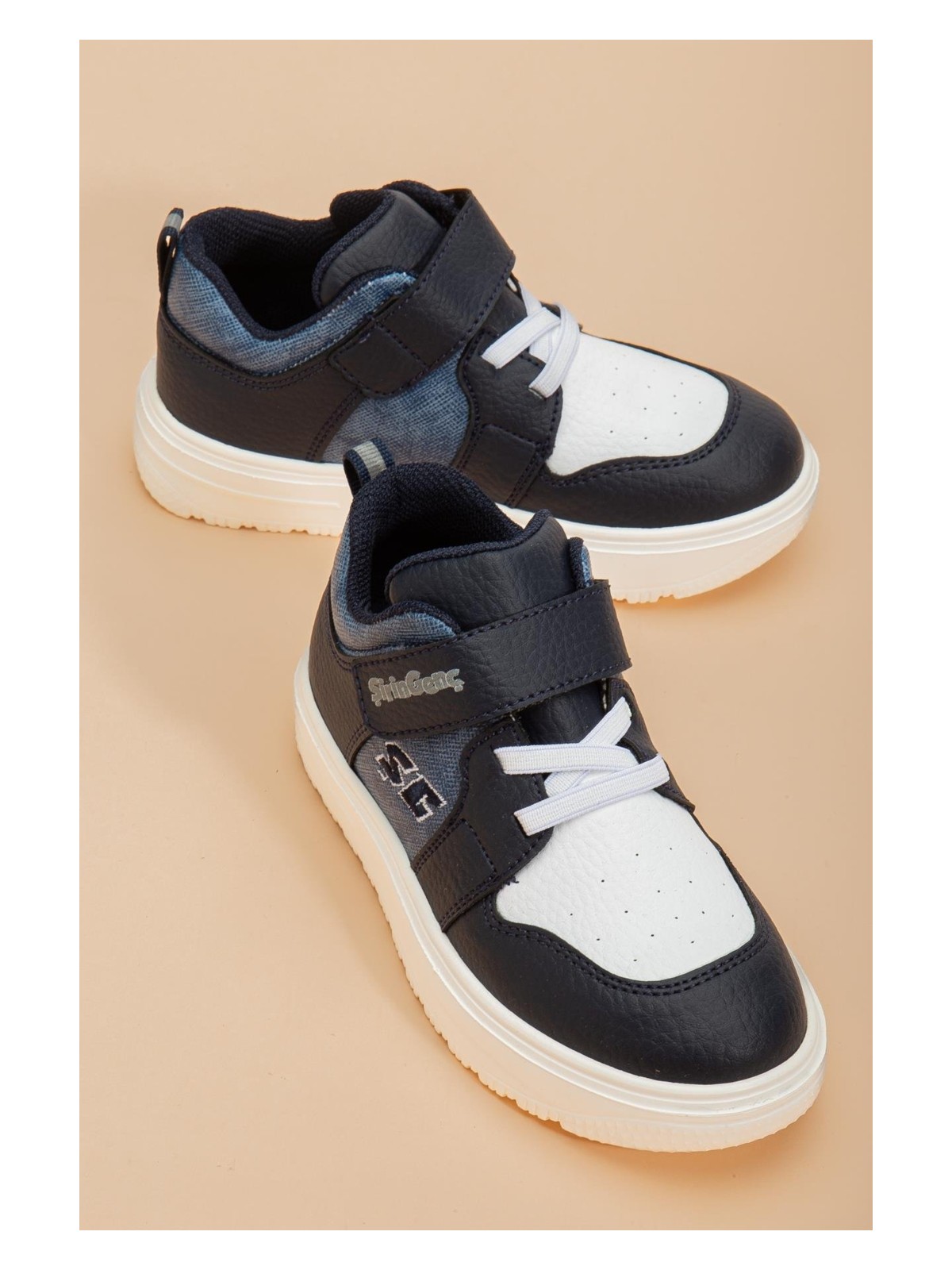 Dilimler Ayakkabı Şirinbebe Şiringenç Erkek Çocuk Spor Ayakkabı Ortopedik Beyaz Cırtlı - Görsel 6